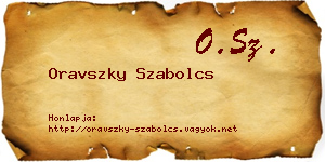 Oravszky Szabolcs névjegykártya